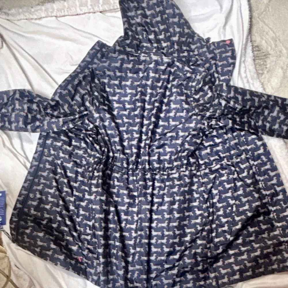 Joules Navy women’s Raincoat with Dog Pattern Daschunds- weenie dog -adjustable - Picture 2 of 12